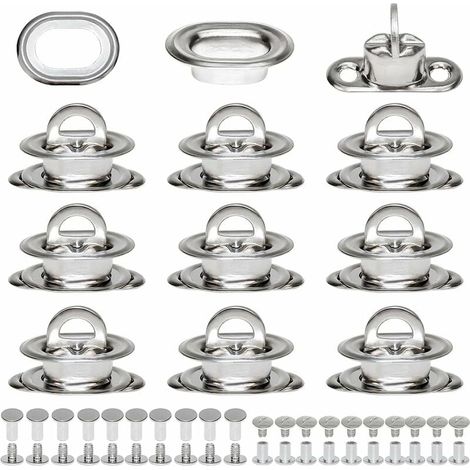 œIllets Ovales Twist Verrouiller en Laiton Nickelé Tourniquet Bache avec Contre-rivure et Rivet pour Accessoires DIY Craft à Main en Cuir Sac Matériel H298