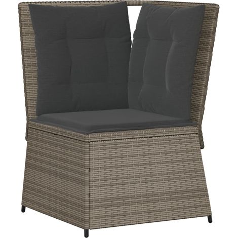 Maison Exclusive - Garten-Ecksofa mit Kissen Grau Poly Rattan