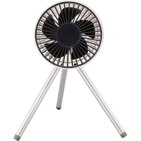 Ventilateur de camping intelligent avec 3 vitesses de ventilation, chargement USB, petit ventilateur avec trépied pour pique-nique en plein air (1/5)