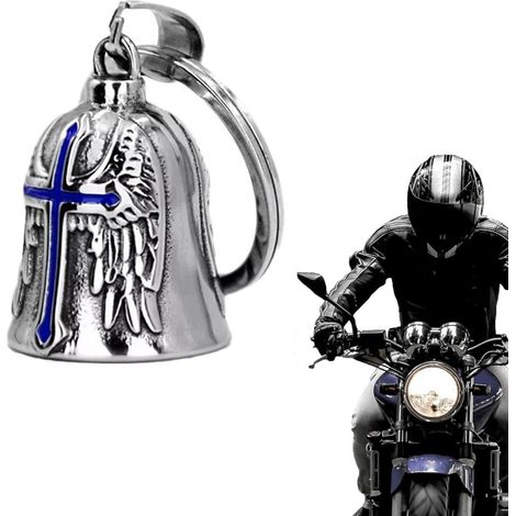 Clochettes pou motos,cloche,cloche moto,cloche moto ange gadien,accessoies cloche gadien ou pote clé pou cadeau motad (1/3)