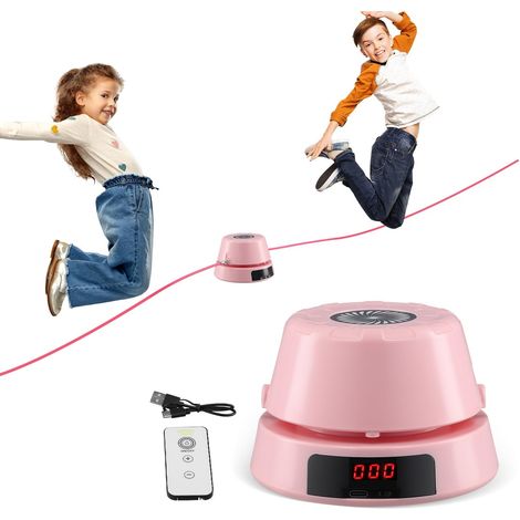 Machine A Corde A Sauter - Automatique Avec Compteur De Sauts - Rechargeable - Pour Maison Bureau Salle De Sport - Rose