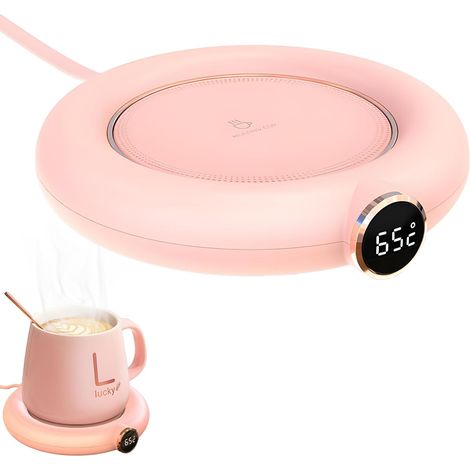 Sottobicchiere riscaldato intelligente, scaldatazze da caffè con riscaldamento vulcanico e 3 livelli di calore, temperatura regolabile per latte, caffè e tè (1/5)