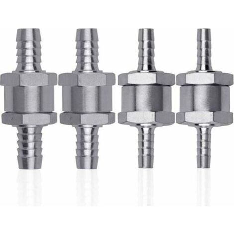 4 Pcs Aluminum Alloy Fuel Check Valve, 6/8/10/12mm Fuel Check Valve with Arrow for Petrol Diesel Car Boat Motorcycle (1/5)
