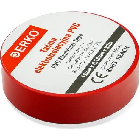 Nastro isolante grande 19mm 20m rosso ERKO (1/5)