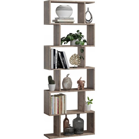 Étagère ouverte - Bibliothèque BASK MAX 210 cm - Panneau stratifié, placage PVC, couleur cachemire - À monter soi-même (1/4)
