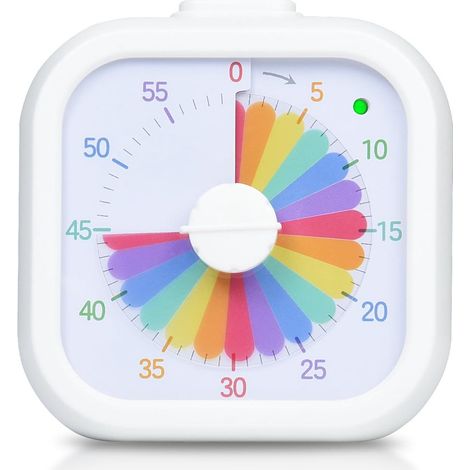 Timer a misura di bambino, conto alla rovescia di 60 minuti, adatto per aule, uffici, cucine, funzionamento silenzioso, timer (modello 3 bianco) (1/5)