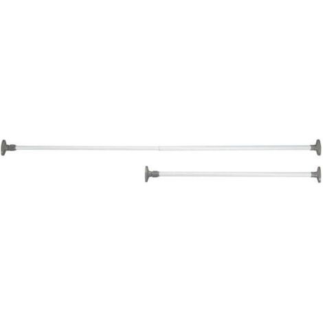 QORVA-Barre porte vêtements télescopique supplémentaires HERKULES 80-145cm , tringle à vêtement extensible, dressing sur mesure, acier blanc, 8x80-145x4,5cm