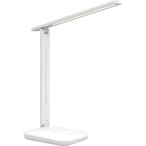 LED-Schreibtischlampe – augenfreundlich, einstellbare Beleuchtungsmodi und Helligkeit, Stromversorgung über USB-C, für Kinder, Studium, Büroarbeit [Weiß] [Energieklasse E]