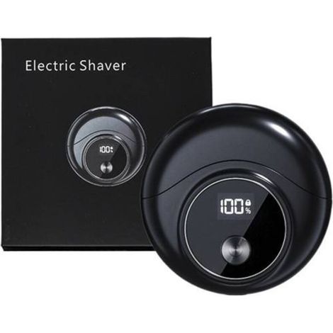 Rasoir Électrique Portable, Moteur Haute Vitesse, Étanche IPX7, Rechargeable USB, Rasage Rotatif pour Voyage et Homme, Noir (1/4)