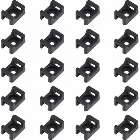 Pair 150PCS Attache de câble noir supports 23mmx16mm de type selle support de base de câble (1/4)