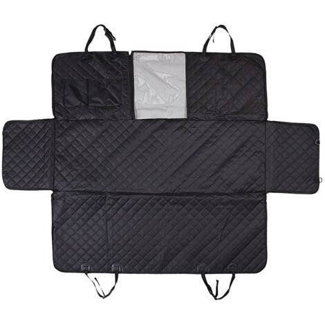 Housse de voiture pour le transport de chiens/chats, imperméable, 137x147 cm, noire (1/5)