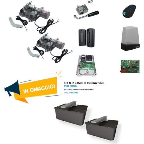CAME Promo - FROG-AE-Automatisierungskit für unterirdische Drehtore mit Encoder und kostenlosen Fundamentkästen