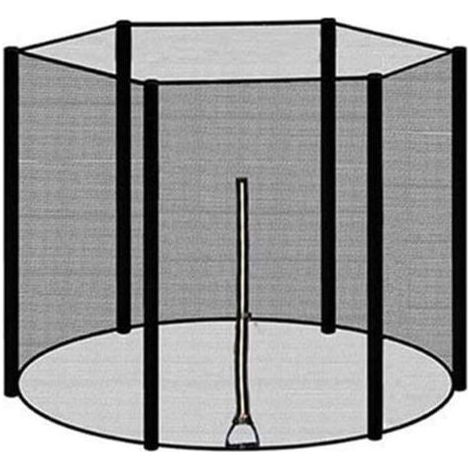 Filet de protection pour trampoline 10ft – Hauteur 160 cm – 6 tiges en nylon – Installation facile avec fermetures éclair (1/5)