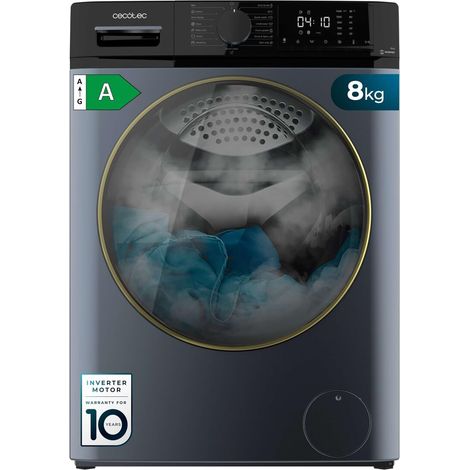 Cecotec – Machine à laver 8 kg – Vitesse d'essorage 1400 rpm – Classe énergétique A – Moteur Inverter silencieux – 15 programmes de lavage (1/3)
