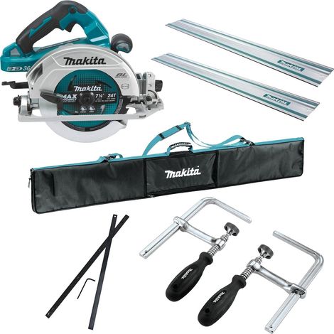 Makita DHS782Z Twin 18v / 36v 190mm Brushless Circular Saw + Rails +Bag + Clamp (1/5)