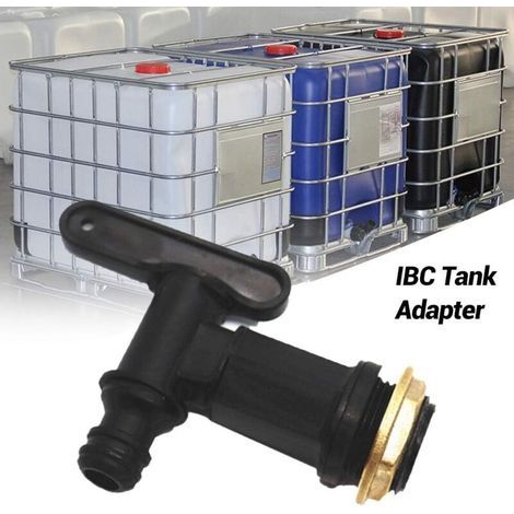 Aiperq robinet cuve 1000l plastique,Adaptateur de boîte de rangement d'eau IBC,adaptateur robinet tuyau arrosage,Pour recuperateur eau de pluie, réservoir de carburant (1/4)