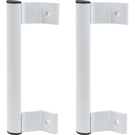 GDHZS- Lot de 2 poignées de porte coulissante en verre pour porte de terrasse coulissante - En alliage d'aluminium - Blanc (1/5)