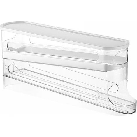 BEBUSINGOTO Boîte de rangement à roulettes pour œufs peu encombrante pour porte latérale de réfrigérateur - Plastique durable (1/3)