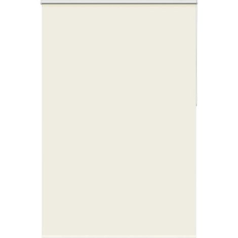 Store enrouleur occultant blanc cassé, mesurant 160 cm x 210 cm, en tissu. (1/5)