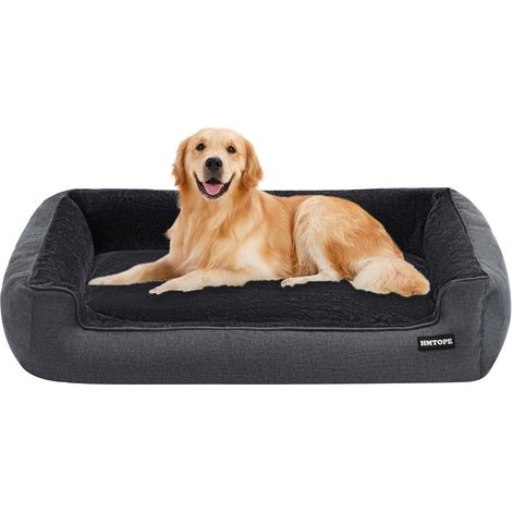 Panier pour chien XL 110cm gris foncé, déhoussable et lavable, avec bord surélevé (1/5)