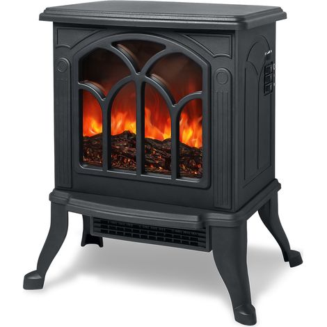 Radiateur soufflant Cheminée électrique - Effet flamme - 1500 W - Chauffage avec fonction de chauffage commutable - 40,5 x 24 x 45 cm HENGMEI (1/4)