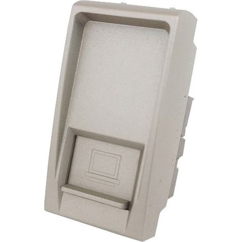 Presa di rete lan compatibile con living light international air connettore modulo rj45 8 pin utp cat 5e 1p silver (1/2)