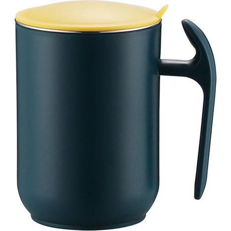 550 ml Edelstahl-Isolierbecher, doppelwandig, auslaufsicher, hitzebeständig, mattiert – Dunkelgrün für Zuhause, Café, Büro (1/5)