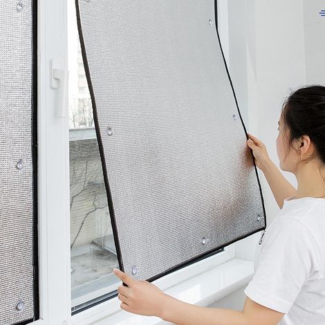 Tenda parasole universale a ventosa 50x100 cm per finestra, facile da installare, resistente al calore, per la privacy, senza bisogno di forare, colore argento. (1/5)