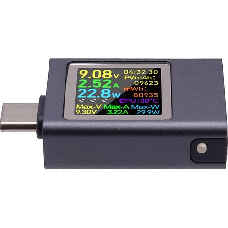 USB-C-Handyladetester, PD3.1 Multifunktions-Digitalvoltmeter/Amperemeter, 4,5–50 V DC, 0–12 A (1/5)