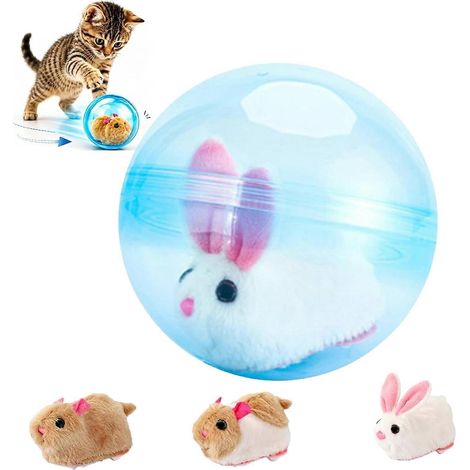 Roue pour chat balle interactive auto-roulante 2026, balle à mouvement automatique alternative à roue d'exercice rotative 360° pour chat (1/5)