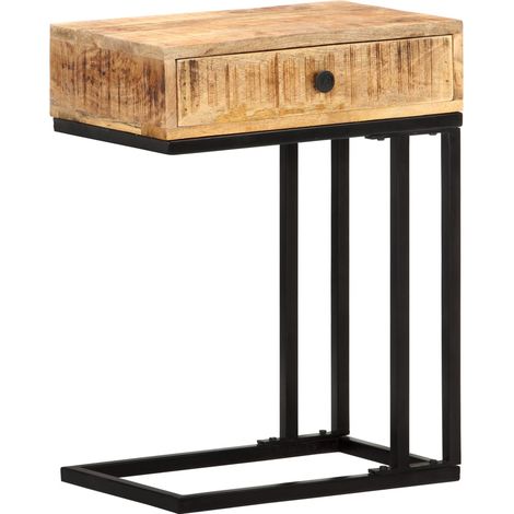 Table d'appoint en forme d'U 45x30x61 Bois de manguier massif (1/5)