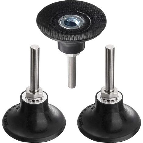 Lot de 3 supports de disques abrasifs - 1/4" (6,35 mm) - Tige universelle - Remplacement rapide pour outil rotatif rond Roloc - Ponçage - Disques de polissage (1/5)