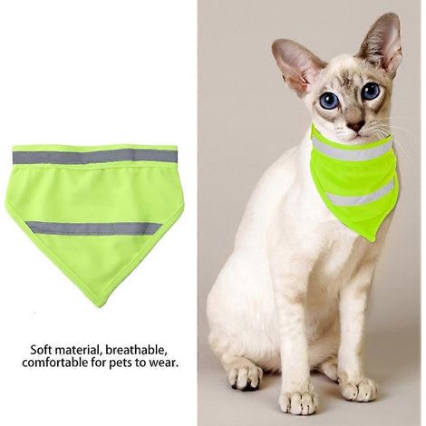Écharpe/bavoir réfléchissant pour chien/chiot (Jaune fluorescent M) (1/2)