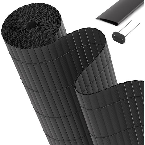 Brise-vue en PVC pour clôture de balcon SolVisionP12, 80 x 300 cm, anthracite