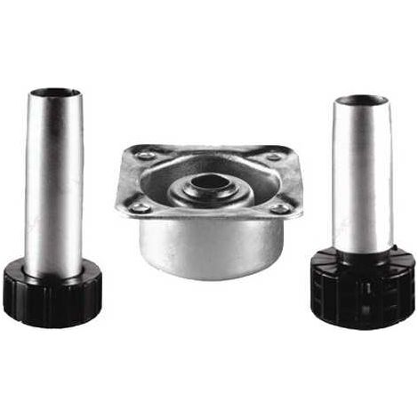 Pied de meuble NOTRE SELECTION modèle 119.30.80 80 mm métal argenté patin plastique noir (1/2)