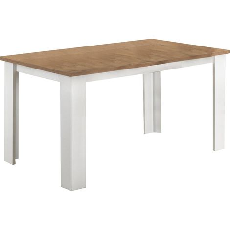 Table à manger carrée bois Oak et blanc brillant Sting 120cm (1/5)