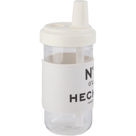 Gourde 500ml avec paille, gobelet de voyage mignon, couvercle amovible, tasse réutilisable en plastique, résistante à la chaleur, manchon N6, saine et sûre pour boire (1/5)
