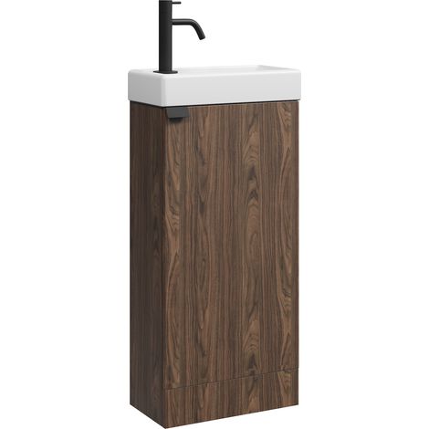 Mobile bagno WC Orion 40 x 22 cm – Noce Marrone – Mobile lavabo con lavabo