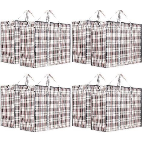 Un ensemble de 8 sacs de rangement extra-larges (XXL), avec fermetures éclair, réutilisables, durables et équipés de poignées robustes. (1/5)
