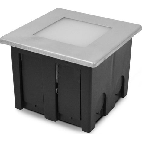 Vision-El – Spot encastrable extérieur carré 1.5W – Lumière blanche neutre 4000K – Alu brossé – Protection IP65 – Angle d'ouverture 110° (1/5)