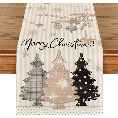 Chemise De Table - Sapin De Noël - Décoration De Table De Cuisine Et De Salle À Manger - 33 X 274 Cm - 1 Pièce (1/4)