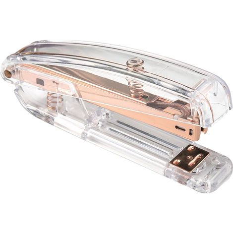 Agrafeuse minimaliste en métal rose doré, facile à utiliser et ergonomique, idéale pour le bureau et l'école. Agrafeuse portable ergonomique et confortable, prise en main confortable. Design minimalis (1/5)