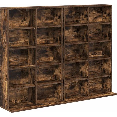 Maison Exclusive - Mobile per CD 2 pz Rovere Fumo 65 x 23,5 x 97,5 cm (1/5)