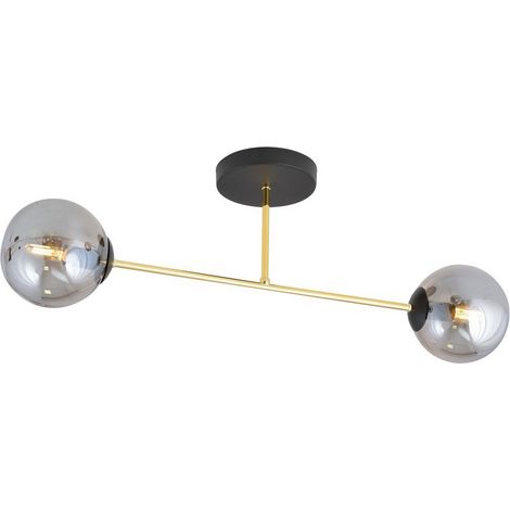 Lampada a Soffitto Magnum, Acciaio verniciato a polvere, Vetro, Nero, Oro, Bianco, 55x23x14 cm (1/5)