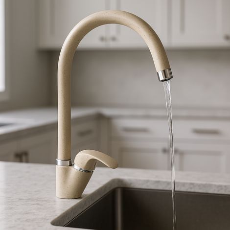 Rubinetto Cucina Acciaio Inox Satinato, Canna Alta 360°, Alta Pressione (1/5)
