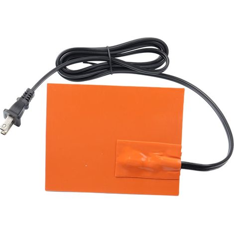 Riscaldatore motore in silicone da 4 x 5 pollici per auto - Riscaldatore autoadesivo per coppa dell'olio per auto o camion, per superfici metalliche, con protezione termica da 194 °F e cavo di aliment