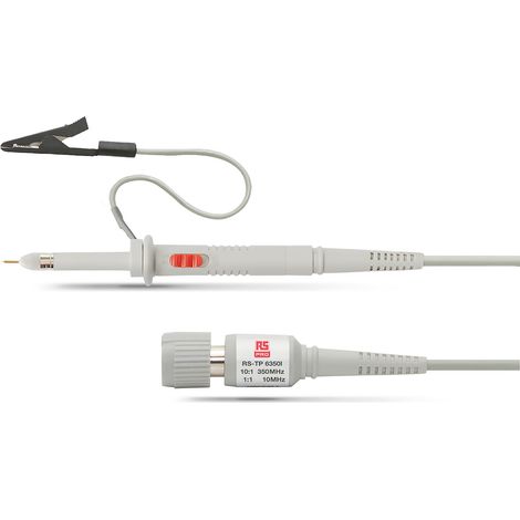 Sonde pour oscilloscope RS PRO, bande passante 350MHz, atténuation 1:1, 1:10 ( Prix pour 1 ) (1/2)