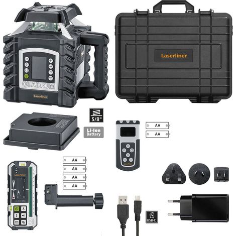 Laserliner Quadrum DigiPlus GT M 400 S Rotationslaser, grüner Laser, selbstnivellierend, Tracking, AntiShake, IP66, 400 m, 5/8 Zoll (1/5)