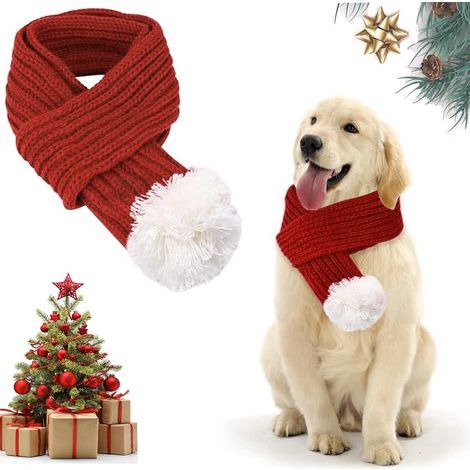 Costume de Noël Écharpe, Rouge Pet Écharpe pour Chien et Chat, Echarpe de Noël pour Chat Chien, Écharpe de Noël pour Animaux de Comp (1/5)