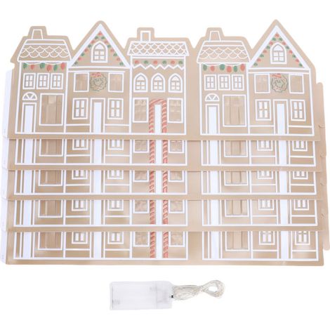 Collier d'arbre de noël Unique en PVC, anneau de maison en pain d'épices réutilisable avec lumière LED pour décoration de vacances, 26 pouces (1/5)